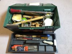 Mixed box of various Woodworking and metalwork tools