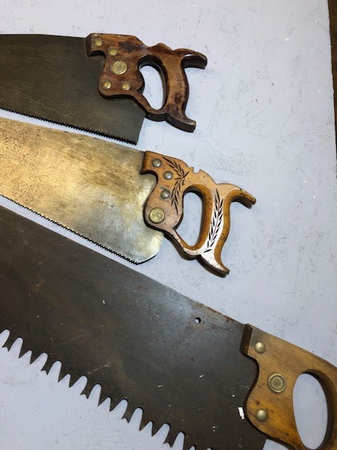 Collection of three woodworking Rip saws - Image 2 of 7
