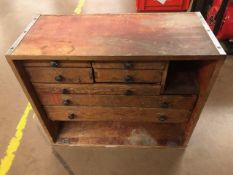 Small carpenters tool chest with internal drawers approx 48 x 21 x 40cm