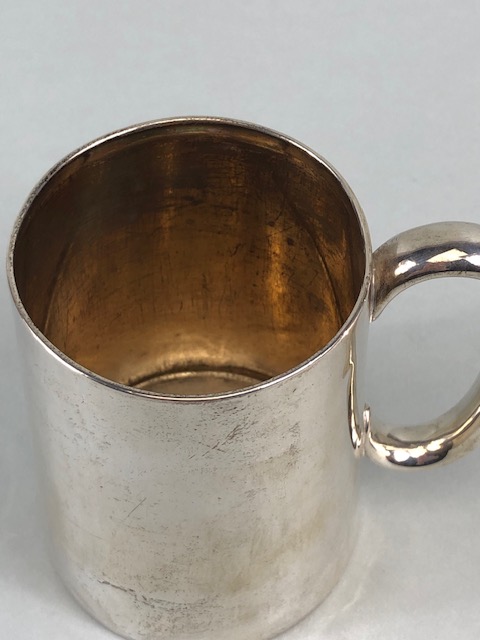 Antique English hallmarked silver Tankard Birmingham 1887, initials engraved to front, approximately - Image 2 of 8