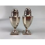 Antique English Hallmarked silver, Two Neo classical urn shaped pounces, each approximately 9cm high