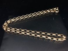 9ct circular linked Gold chain approx 38cm long and 3.6g