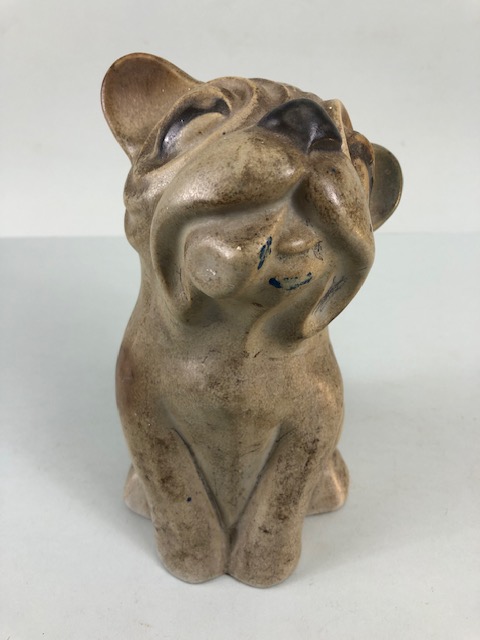 Langley pottery, Art Decco Bonzo style dog figure base with windmill trademark approximately 20cm