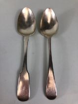 Antique Silver Two English hallmarked silver serving spoons one for London approximately 61.84g