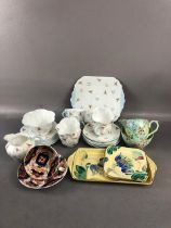 Vintage China, Quantity of cups saucers and plates in 4 different designs to include Grays