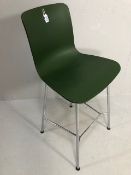 Vintage furniture, single Vitra German Chrome and green plastic bar or breakfast chair