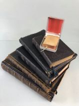 Antique Religious books, early 19th Centaury full leather bound Apocrypha with hand written