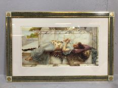 Paintings, modern print in a classical style frame of The Betrothed by J W Godward 1892,