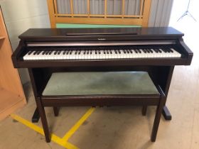 Technics Digital Piano SX-PX224M in simulated dark cherry finish and matching stool, The Virtuoso of