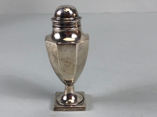 Antique English Hallmarked silver, Two Neo classical urn shaped pounces, each approximately 9cm high - Image 7 of 11