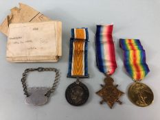 Military interest, British WW1 medals, named to Dvr H chown A S C, group of 3 medal 1914-15 star,