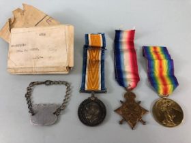 Military interest, British WW1 medals, named to Dvr H chown A S C, group of 3 medal 1914-15 star,