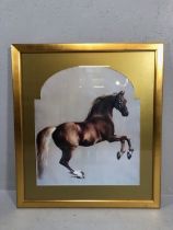 Pictures, Framed modern print of Whistlejacket by George Stubbs, approximately 80 x 90cm