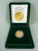 1980 UK gold proof sovereign coin, in original box with certificate and original shipping