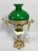 Table lamp, modern 19th century colonial style saloon lamp, ceramic base with metal ormolu type