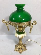 Table lamp, modern 19th century colonial style saloon lamp, ceramic base with metal ormolu type