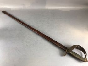 Military interest, WW1 George V infantry officers sword with decorated blade for The Royal