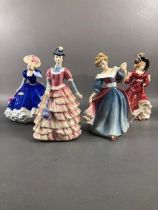 Royal Doulton figures, 4 figurines with certificates in their boxes, 3604 Diane, 3365 Patricia, 3316