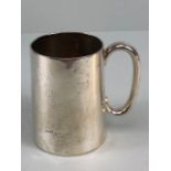 Antique English hallmarked silver Tankard Birmingham 1887, initials engraved to front, approximately