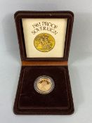 1981 UK gold proof sovereign coin, in original box with certificate and original shipping