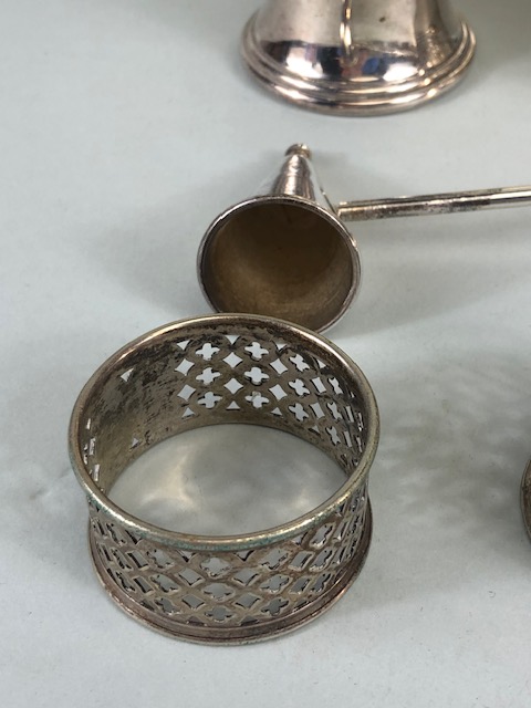 Antique and modern Silver Plated Items, collection of items to include tankard, candle snuffer, - Image 8 of 11