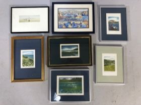 Modern works of art, a collection of contemporary framed limited edition prints of landscapes by