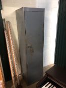 Industrial furniture, metal grey painted tall locker with 4 internal adjustable shelves