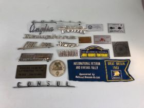 Vintage automobilia, Car badges, to include make and model badges, Ford, Fiat, Simca, Renault Etc, a