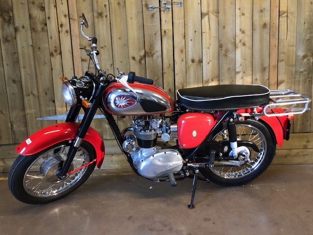 Motorcycle: Vintage motorbike, a BSA 250cc black and red example, first registered in July 1960.