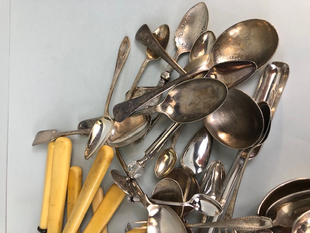 Silver plated, EPNS, and Nickle cutlery , a quantity of spoons, forks, knives, ladles and other - Image 4 of 6