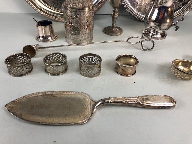 Antique and modern Silver Plated Items, collection of items to include tankard, candle snuffer, - Image 11 of 11