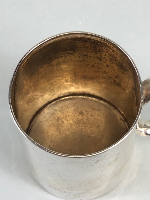 Antique English hallmarked silver Tankard Birmingham 1887, initials engraved to front, approximately - Image 8 of 8