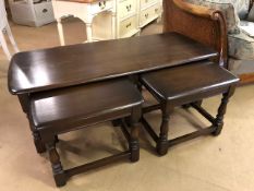 Ercol style coffee table with two side tables under