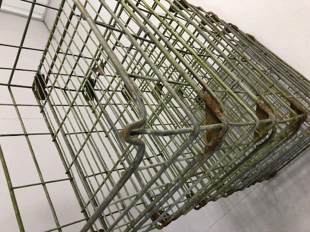 Industrial Galvanised wire open work stackable Factory stock trays, stack of six each - Image 3 of 5