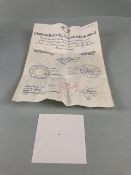 Diamond, a loose 0.11ct diamond with diamond grading and valuation certificate from 1979