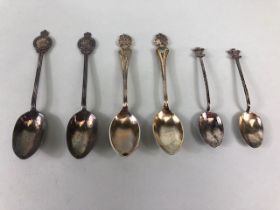 Hallmarked silver royal and coronation spoons, three pairs of boxed silver spoons (6)