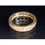 Diamond set yellow metal full eternity ring (18) set with diamonds, in a classical design