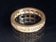 Diamond set yellow metal full eternity ring (18) set with diamonds, in a classical design