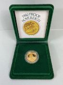 1980 UK gold proof sovereign coin, in original box with certificate and original shipping