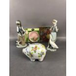 Miscellaneous china, to include 2 Lladro figures, one of a girl with a cat and kittens the other