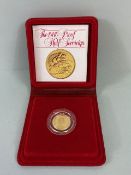 1980 UK gold proof Half sovereign coin, in original box with certificate and original shipping