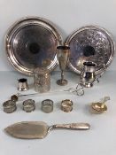 Antique and modern Silver Plated Items, collection of items to include tankard, candle snuffer,