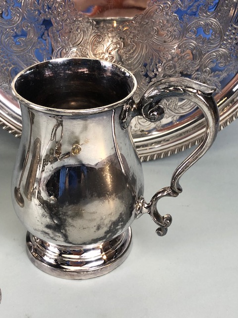 Antique and modern Silver Plated Items, collection of items to include tankard, candle snuffer, - Image 4 of 11