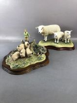 Border fine Arts figurines, two studies ,Texel Ewe and lambs limited edition 233 of 1,500 and a