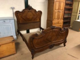 Antique /vintage furniture, Continental carved wood double bed frame comprising of head board,