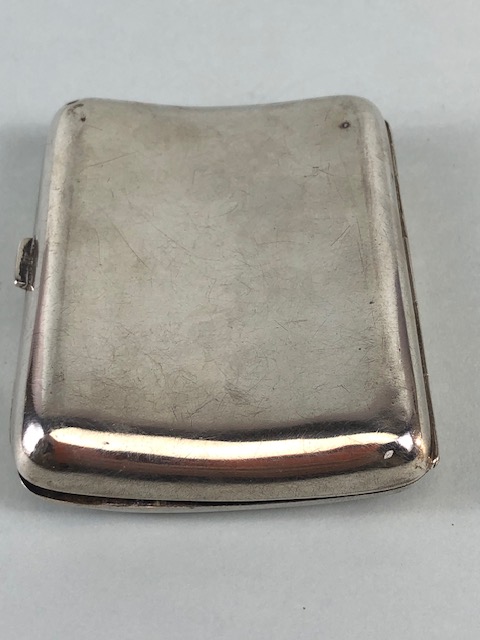 English hallmarked silver, Two cigarette cases, one plain with engraved initials, A.F, the other - Image 10 of 13