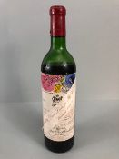 Vintage wine, A single bottle of 1977 Chateau Mouton Rothschild with Marc Chagall art label