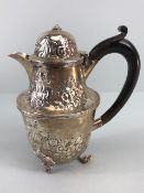 Antique English Hallmarked Silver Birmingham 1887 (date letter upside down) Chocolate pot, repose