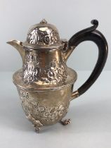 Antique English Hallmarked Silver Birmingham 1887 (date letter upside down) Chocolate pot, repose