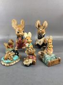 Pendelfin, collection of eight 1960s/70s German Pendelfin Rabbit figures to include, Muncher,